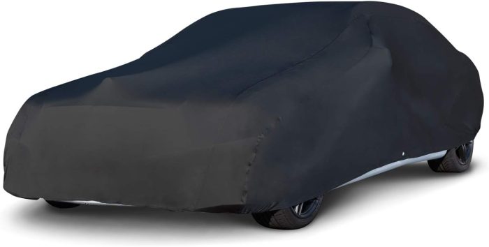 Indoor Stretch Car Cover, Luxury Indoor Protection, Soft Inner Lining, Breathable, Dustproof, Car Cover fits Cars up to 200", Black