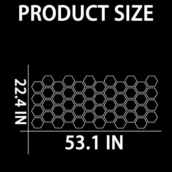Car Door Side Decals, Automotive Body Self-Adhesive Wterproof  Hexagon Pattern Vinyl Door Side Graphics Stickers Decoration Accessories, Universal for Vehicles, , Trucks (White) - Image 2