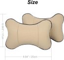 2PCS Car Neck Pillow, Comfortable Soft Breathable Leather Car Head Neck Rest Cushion Relax Neck Suort Headrest Pillows for Car Seat Travel and Home