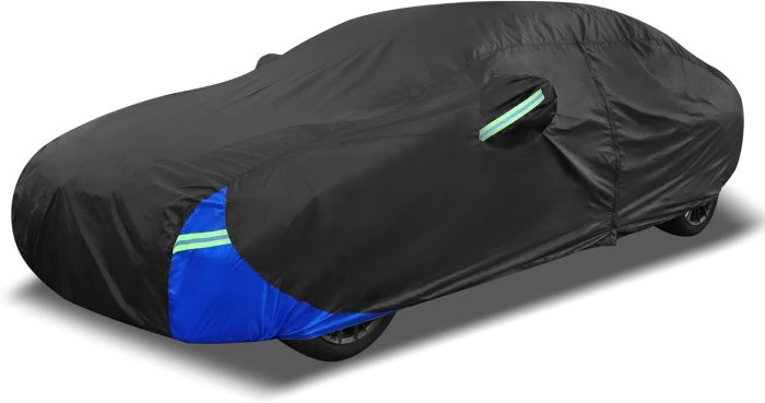 3L Car Cover Waterproof Snowproof All Weather for Car Outdoor Full Car Cover Rain Sun Protection Universal Fit for Sedan 178"-185"