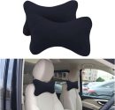 2PCS Car Headrest Pillow, Soft Comfortable Vehicle Neck Pillow Cushion, Automotive Interior Head Rest Pad Accessories for Driving Fatigue Relief, Universal for , Sedan, Truck (Black)