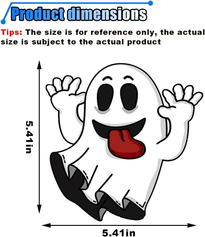 Halloween Ghost Car Body Sticker Decal, Cartoon Window Cling Decal for Car Truck , Halloween Holiday Theme Party Decoration Sulies for Indoor and Outdoor (Ghost) - Image 2