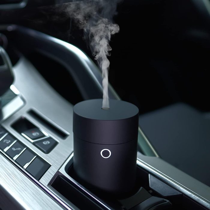 Diffuser for Essential Oils, Car Air Fresheners Fragrance Humidifiers,  Powered Portable Cool Mist Ultrasonic Humidifiers for Car Home Office Bedroom (Plain Black)