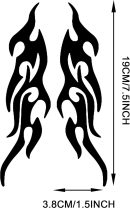 4 Pcs 19cm Flame Sticker for Car Flame Racing Sports Stripe Decal for Golf Cart Vinyl Waterproof Decal Decoration for Car Body Side Truck  Off-Road Vehicles Skateboard (Black)