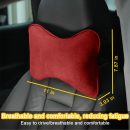 Car Neck Pillow, Soft Comfortable Memory Foam Auto Headrest Pillow Cushion with Adjustable Strap, Breathable Ergonomic Design Car Neck Pain Relief Cushion, Universal for Vehicles (Red)