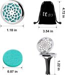 Car Diffuser Vent Clip - 30mm Aromatherapy Essential Oil Car Diffuser Vent Clips with 36 Refill Pads (3 Lotus Vent Clips, Metal)
