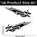 2Pcs Meteor Graphics Car Body Side Stickers Star Racing Sports Stripe Decal for Car Universal Vinyl Self-Adhesive Decal Decoration Accessories for Truck  Off-Road Vehicles (Black)