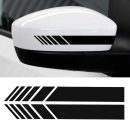 2pcs Car Rear View Mirror Stickers Decor  Car Body Sticker Side Decal Stripe Decals  Vinyl Graphic Black