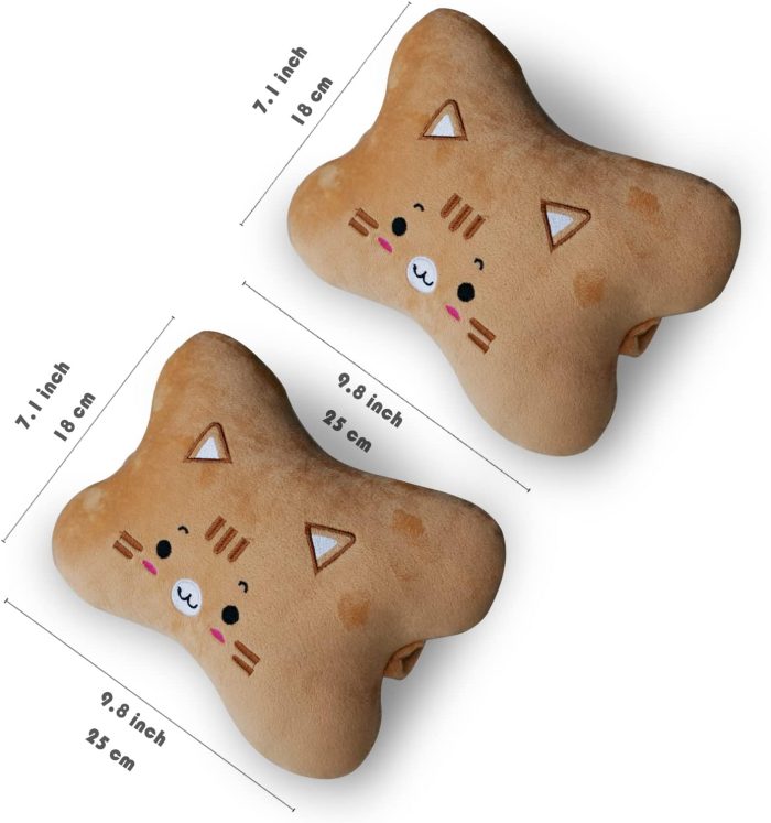 Car Headrest Pillow,Cartoon Neck Pillow for Car,Comfortable Soft Car Seat Pillow for Driving,Head Rest Cushion,Cute Neck Pillow for Travelling and Home 2Pcs (Tiger) - Image 2