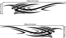 2Pcs 94.4'' Universal Flame Graphics Car Auto Body Side Sticker Racing Sports Self-Adhesive Side Strip Decal Decoration Accessories for Truck  Off-Road Vehicles (Style2 Black)
