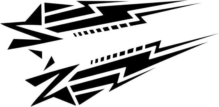 2Pcs Meteor Graphics Car Body Side Stickers Star Racing Sports Stripe Decal for Car Universal Vinyl Self-Adhesive Decal Decoration Accessories for Truck  Off-Road Vehicles (Black)