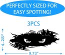 Monster Angry Eyes Car Decal - Black Vinyl Bumper Stickers and Decals - Funny Monster Stickers for Trucks, Sports Cars & Dents - 3PCS