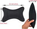 Car Neck Pillows Both Side  Leather 2pieces Pack Headrest Fit for Most Cars Filled Fiber Universal Car Pillow (Black)