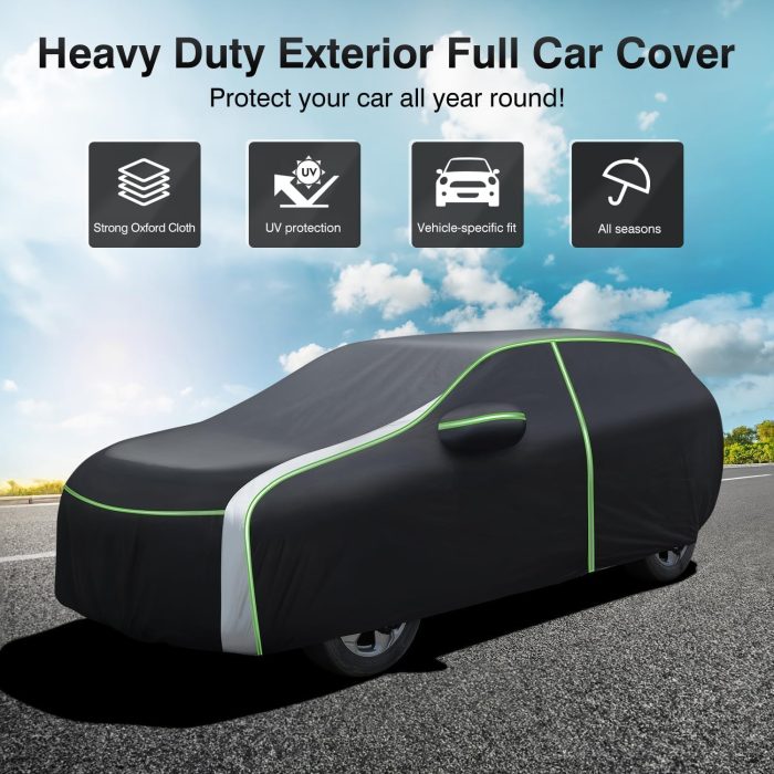 Full Car Cover Fits for  2000-2023 2024 2025 Accessories All Weather Car Covers Outdoor Waterproof UV Protection with  & Reflective Safety Strips - Image 2