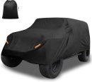 Car Cover for   4 Door 2007-2021 Outdoor Waterproof Sun Rain Dust Wind Snow Protection w/Driver Door  Black