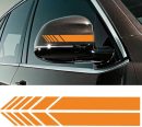 2pcs Car Rear View Mirror Stickers Decor  Car Body Sticker Side Decal Stripe Decals  Vinyl Graphic Orange