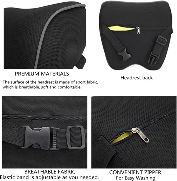 Car Seat Neck Pillow, Headrest Cushion Relieve Neck Pain for & Muscle Tension,100% Memory Foam Neck Suort Head Pillow for Ergonomic Design - Image 2