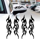 4 Pcs 19cm Flame Sticker for Car Flame Racing Sports Stripe Decal for Golf Cart Vinyl Waterproof Decal Decoration for Car Body Side Truck  Off-Road Vehicles Skateboard (Black)