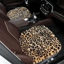 LLB Genuine Sheepskin Car Seat Cushion Seat Covers for Cars Truck  Comfort Seat Protector Pad for Car Driver Seat Car Accessories for Women Office Chair Decor, Khaki Leopard Front Seat Cushion-1 Pc