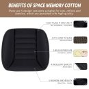 Car Seat Cushion Pad 1.2" Thick Comfort Seat Protector for Car Driver Seat Office Chair Home Use Memory Foam Seat Cushion with Non Slip Bottom, 20'' x 18.5'', Black