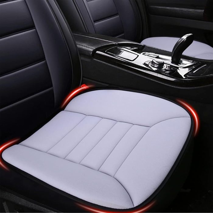 Car Seat Cushion Pad 1.2" Thick Comfort Seat Protector for Car Driver Seat Office Chair Home Use Memory Foam Seat Cushion with Non Slip Bottom, 20'' x 18.5'', Gray