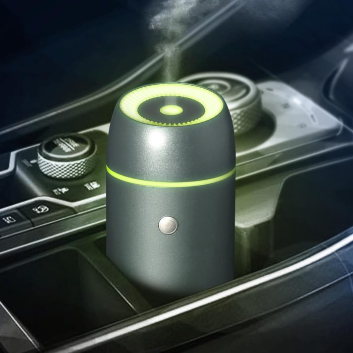 Metal Aluminum Car Diffuser Mini Humidifier Essential Oil Diffuser Car Air Fresheners for Essential Oils Aromatherapy Diffuser 100ml Timers Night Light Auto Off Function  Silver Gift
