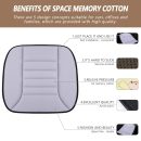 Car Seat Cushion Pad 1.2" Thick Comfort Seat Protector for Car Driver Seat Office Chair Home Use Memory Foam Seat Cushion with Non Slip Bottom, 20'' x 18.5'', Gray