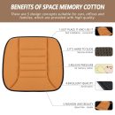Car Seat Cushion Pad 1.2" Thick Comfort Seat Protector for Car Driver Seat Office Chair Home Use Memory Foam Seat Cushion with Non Slip Bottom, 20'' x 18.5'', Orange