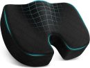 Office/ Car Seat Cushion, Non-Slip Sciatica & Back Coccyx Tailbone Pain Relief Chair Pad, Memory Foam Butt Pillow for Comter Desk, Wheelchair, Driving (Black)