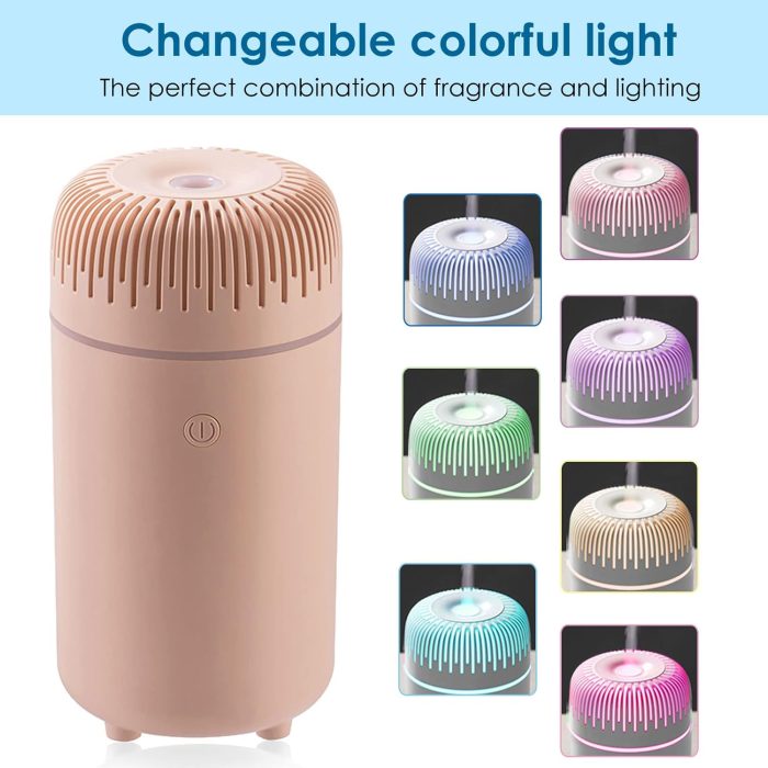 Car Diffuser Humidifier  Aromatherapy Essential Oil Air Freshener  Cool Mist Mini Portable Diffuser for Car Home Office Bedroom (Pink) - Image 2