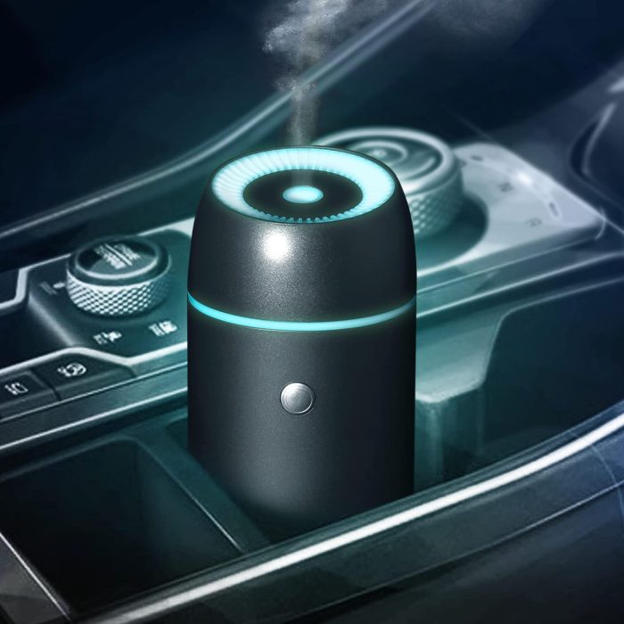 Essential Oil Diffusers Car Air Fresheners Humidifier for Essential Oils Car Aromatherapy Diffuser 100ml Car Diffuser Timers Auto Off Function  Portable Metal Aluminum Black