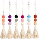 6 Pieces Felt Ball Car Diffuser Essential Oil Car Tassel Hanging Bead Aromatherapy Diffuser Colorful Charm Vent Clips Air Freshener for Decor(Bright Color)