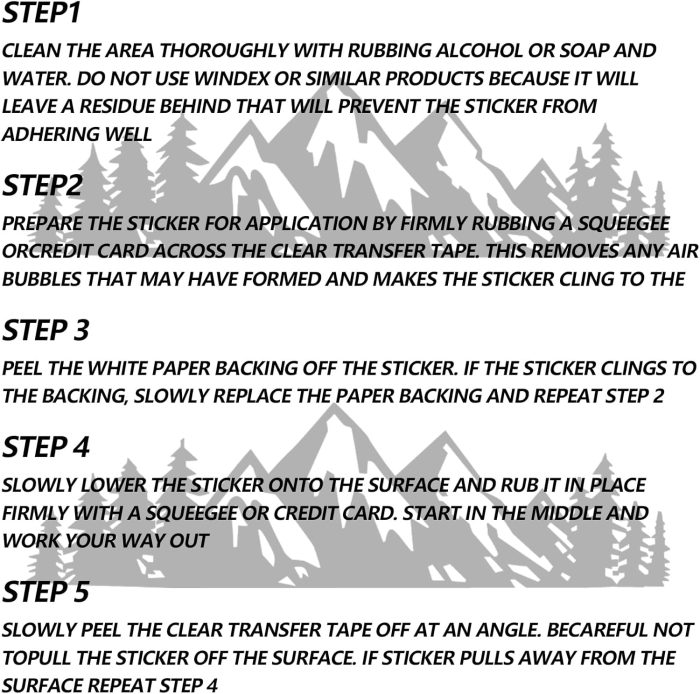 2PCS Vinyl Sticker,Snow Mountain Tree Decal,Mountains Graphic Logo,Car Trunk Tailgate Sticker,Black Premium Badg Sticker,Suitable for Most Cars Decoration,Automotive Waterproof Body Decal - Image 2