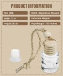 5PCs Hanging Car Air Freshener, Empty Glass Perfume Bottlespendant Bottle, Air Freshener Pendant